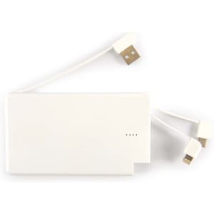 A power bank named Arya with a capacity of 5,000mAh, featuring built-in charging cables for convenience.