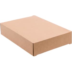 A brown cardboard box with a plain surface, featuring a simple design and no visible branding.