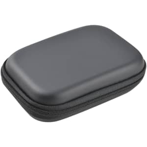 A black zippered case with a hard exterior, designed for storage and protection of various items.