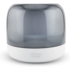 A Dazzle RGB Speaker with a sleek grey transparent body and a white base, featuring a brand logo.