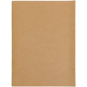 A stone paper notebook with a brown cover, featuring a smooth, textured surface. It has a logo on the front.