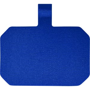 A blue, textured phone lanyard with a looped end for attachment. It has a rectangular shape.