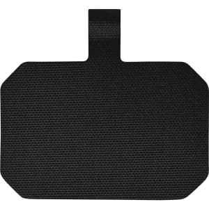 A black lanyard featuring a textured surface and a loop for attachment. It has a rectangular shape with rounded corners.