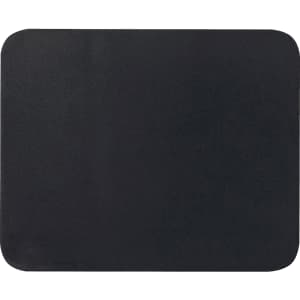 A black mouse pad with rounded edges, featuring a smooth, flat surface and no visible branding.