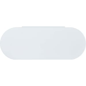 A white oval case containing a Beautix Manicure Set with various nail care tools inside.
