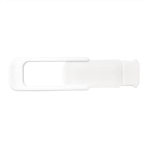 A white camera blocker designed to slide over phone cameras for privacy protection.