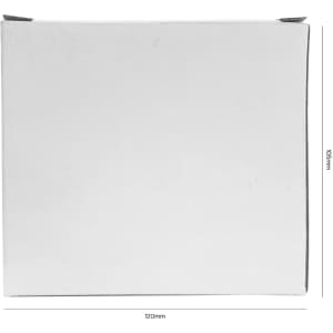 A plain white box with dimensions of 120mm by 105mm, designed for packaging a coffee mug.
