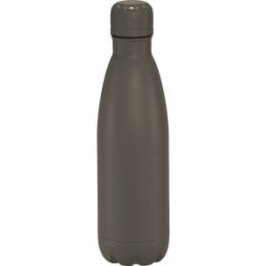 A drink bottle in dark green, with a sleek design and a fitted cap, featuring a logo.