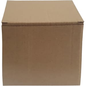 A plain brown cardboard box, square in shape, with no visible markings or branding.