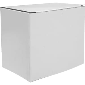 A folded white box containing a ceramic mug, part of a drinkware set for coffee. It includes branding.
