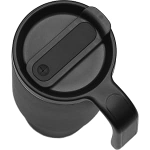 A drink bottle, 900ml in size, made from recycled materials, featuring a handle and a black finish.