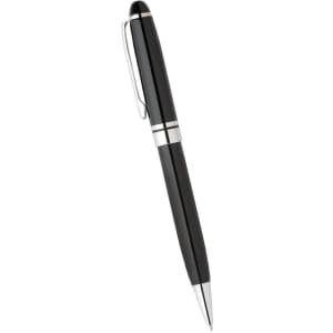 A black Bristol Twist ballpoint pen with silver accents, featuring a clip and a sleek design.