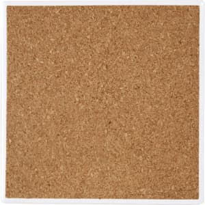 A square sublimated ceramic coaster in a natural cork finish, featuring a plain design with rounded corners.