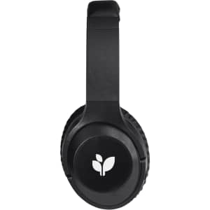 Black ANC headphones featuring a round ear cup with a logo. Designed for comfortable wear.