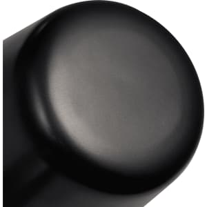 A black base of a mini rechargeable lamp with a smooth, rounded surface and subtle reflections. It has a logo present.