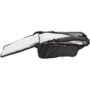 A black checkpoint-friendly backpack with a spacious interior and a designed compartment for easy access.