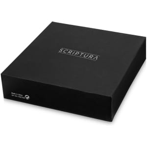 A black gift box featuring the name "Scriptura," designed for office and business gift sets.