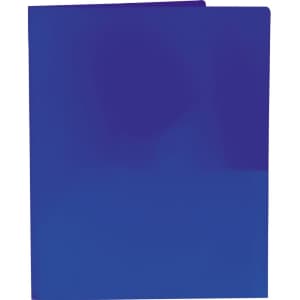 A purple folder with a smooth finish, featuring a logo on the front. Suitable for office and business use.