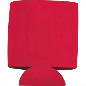 A collapsible red can insulator for 350ml drinks, featuring a simple design and a branding logo.