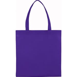A purple non-woven tote bag with two handles and no visible branding.