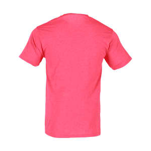 A men's short sleeve tee in a vibrant pink colour, featuring a plain back and a subtle logo.