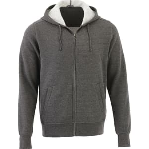A men's Cypress fleece zip hoody in grey with a contrasting inner lining and a front zip. Features a logo and two pockets.