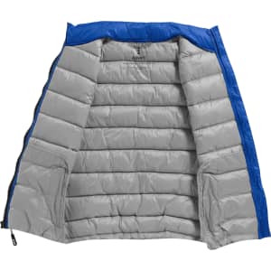 A women's Mercer Insulated Vest in blue with a grey interior, featuring a zip closure and padded design.