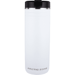A drink bottle in white with a black lid, featuring a sleek design and a logo. Holds 700ml of liquid.