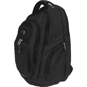 A black High Sierra Business 17" 42L computer backpack with multiple compartments and a logo.