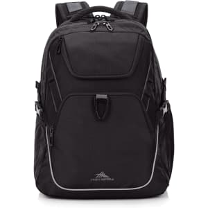 A black High Sierra Access 4.0 Backpack with multiple compartments and a logo on the front.