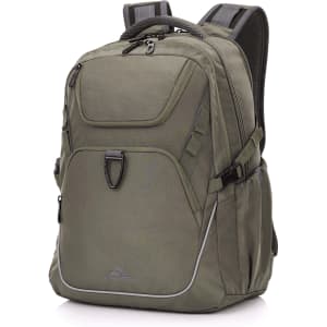 A green High Sierra Access 4.0 backpack featuring multiple compartments and a logo on the front.