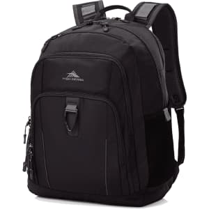 A black High Sierra Extension Backpack 39L featuring multiple compartments and padded shoulder straps.