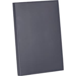 A Mela Apple leather journal in dark grey with a smooth finish and a simple design. It features a logo on the cover.