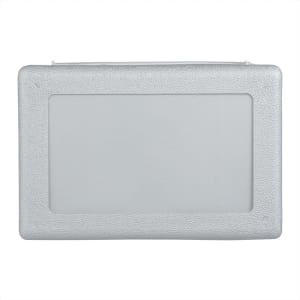 A grey tool kit with a textured finish, featuring a transparent window. It has a logo on the front.