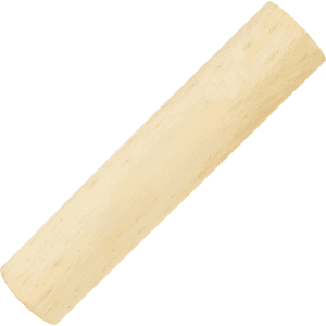 A wooden rolling pin, cylindrical and smooth, showcasing a natural wooden finish, with no visible branding.