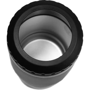 A drink bottle featuring a sleek black design, with a textured lid and an insulated interior. Includes a logo.