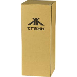 A drink bottle packaging in brown cardboard with a logo. It’s designed for the Trekk 350ml 2-In-1 Tumbler Cooler.