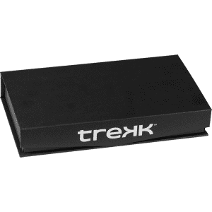 A black box with a logo, designed to hold the Trekk Survival Hammer & Multi-Tool.