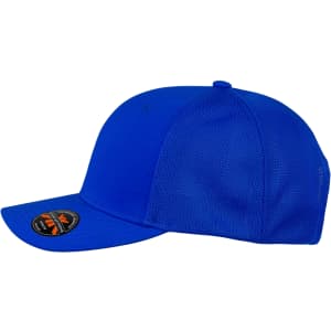 A blue Stealth Mesh Flex Cap with a mesh back and a logo on the side.