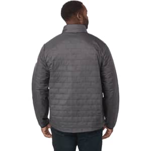 A lightweight packable insulated puffer jacket in dark grey, featuring a quilted pattern and a collar.