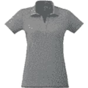 Women's Somoto Eco Short Sleeve Polo in grey, featuring a collar and a branded logo.