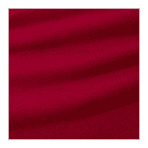 A close-up of a red fabric showcasing a smooth texture, ideal for a women's short sleeve tee. It has a logo.