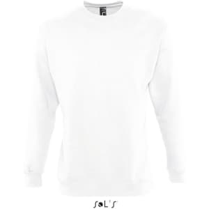 A white unisex windcheater made of 80% cotton and 20% polyester, featuring a logo.