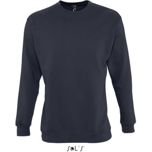 A navy blue Windcheater unisex sweatshirt made of 80% cotton and 20% polyester. It features a logo.