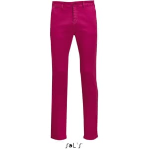 Men's chino trousers in a vibrant pink colour, featuring a straight-leg design and a logo at the back.