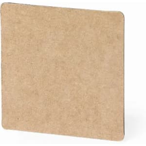 A square, uncoated brown cardboard piece with rounded corners. It has a plain surface without any markings.