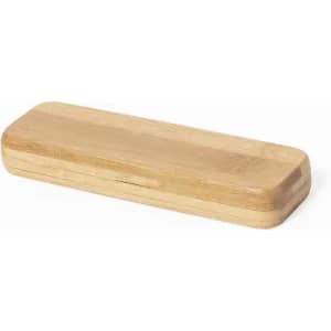 A bamboo block with a smooth rectangular shape and natural wood finish. It features a simple, elegant design.