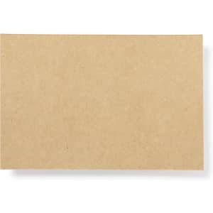 A plain brown rectangular card made of kraft paper, featuring a simple, unadorned surface.