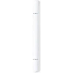 A drink bottle in white with a sleek design and a logo on the surface.