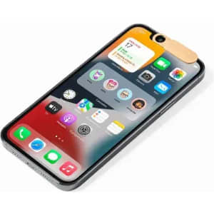 A smartphone with a vibrant screen displaying apps, featuring a sleek black casing and a small camera cutout at the top.